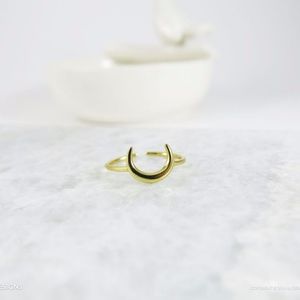 Crescent Moon Adjustable Ring